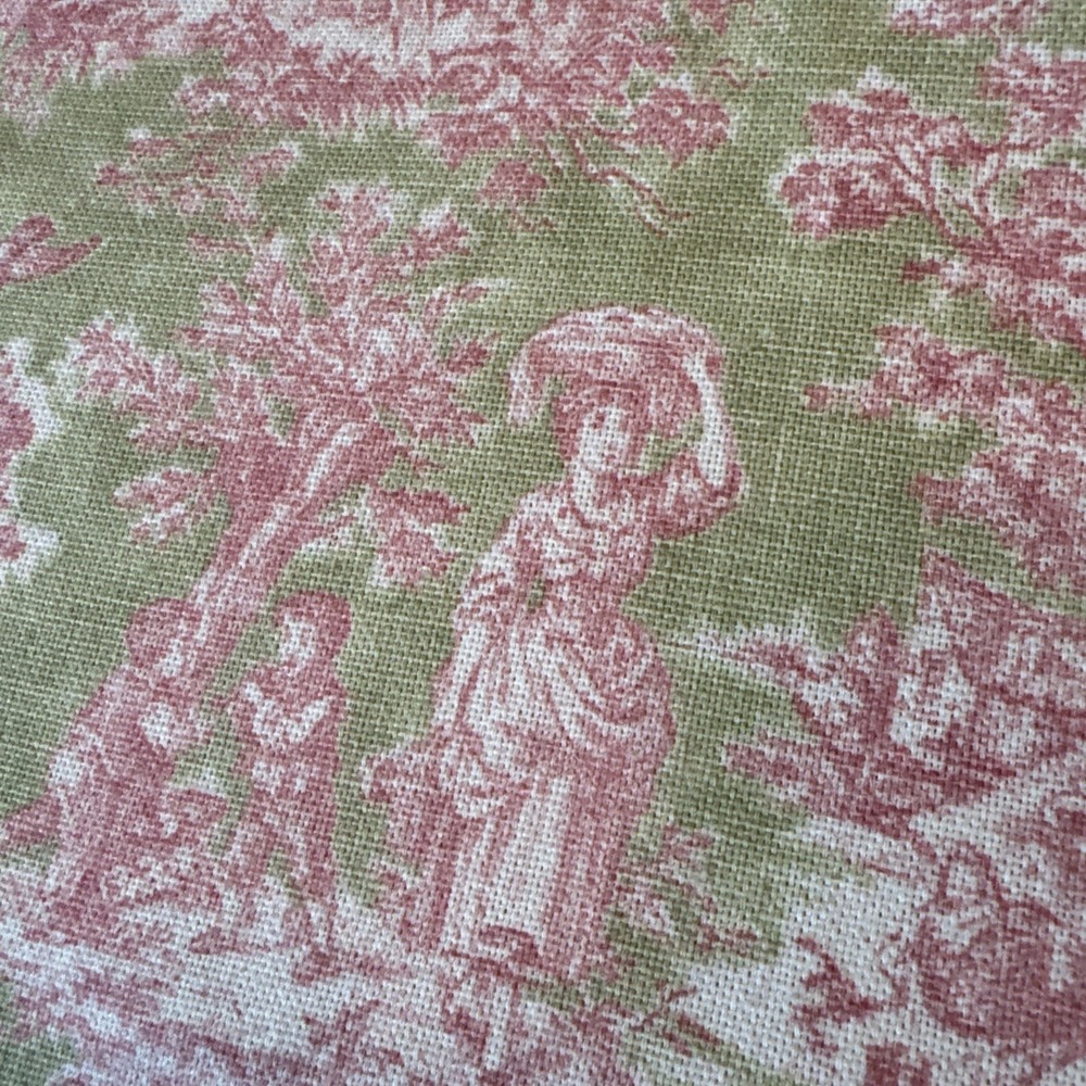 Ame & Lulu Boston Green Pink Toile Zip Up Tennis Racquet Bag With Pocket - Picture 13 of 14